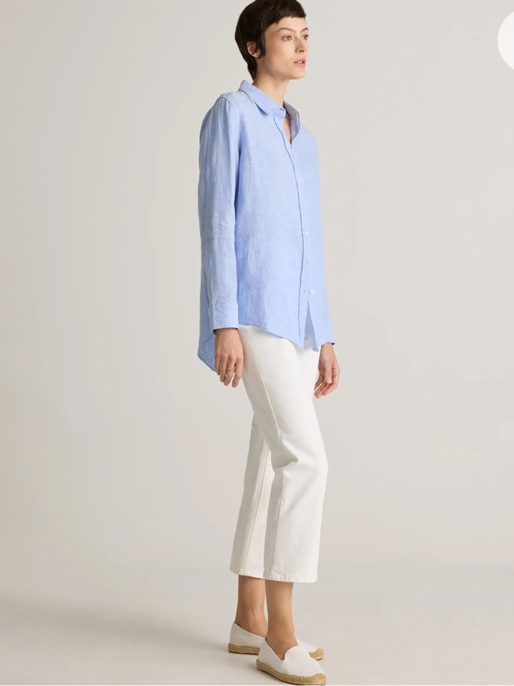 Quince 100% European Linen Button Down Shirt Sz:L Light Blue - Picture 5 of 11